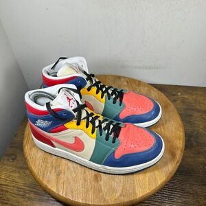 Nike Jordan 1 Mid Multi-Color French Blue Gym Red DN3738-400 Womens 9.5 Mens 8